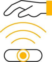 Hand Sensor Line Two Color Icon vector
