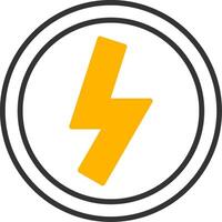 Lightning Line Two Color Icon vector