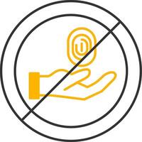 No Thief Line Two Color Icon vector