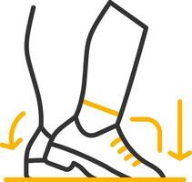 Toe Heel Line Two Color Icon vector
