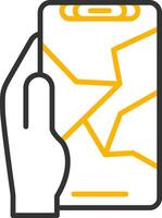 Creacked Line Two Color Icon vector