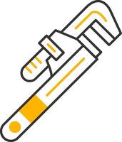 Pipe Wrench Line Two Color Icon vector