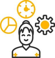 Flexible Work Line Two Color Icon vector
