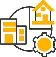 Hybrid Work Line Two Color Icon vector