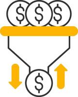 Cash Sales PipeLine Two Color Line Two Color Icon vector