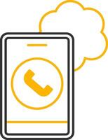 Cloud Based Calling Line Two Color Icon vector