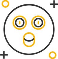 Surprised Line Two Color Icon vector