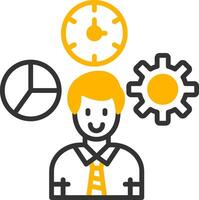 Flexible Job Hours Line Two Color Icon vector