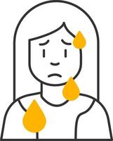 Female Sweating Line Two Color Icon vector
