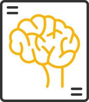 Brain X Ray Line Two Color Icon vector