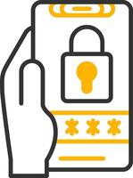 Pin Code Line Two Color Icon vector