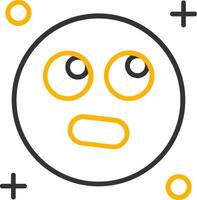 Rolling eyes Line Two Color Icon vector