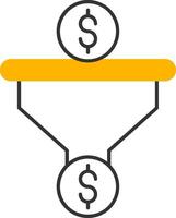 Dollar Sales PipeLine Two Color Line Two Color Icon vector