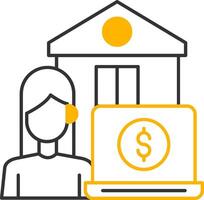 Work From Home Line Two Color Icon vector