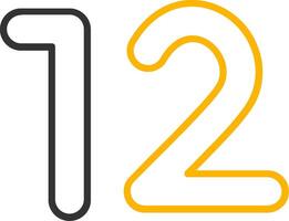 Thirteen Line Two Color Icon vector