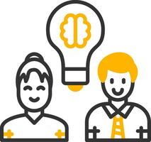 Team Idea Line Two Color Icon vector