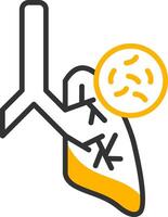 Germs In Lungs Line Two Color Icon vector