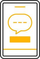 Phone Message Line Two Color Icon vector