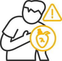 Heart Attack Line Two Color Icon vector