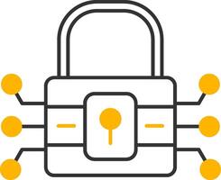 Lock Line Two Color Icon vector