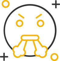 Angry Line Two Color Icon vector