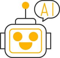 Ai Assistant Line Two Color Icon vector