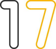 Seventeen Line Two Color Icon vector