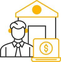 Work From Home Line Two Color Icon vector