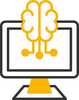 línea de inteligencia artificial icono de dos colores vector