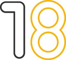 Eighteen Line Two Color Icon vector