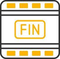 The End Line Two Color Icon vector