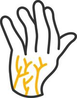 Hand Nerves Line Two Color Icon vector