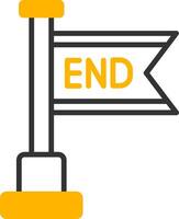 End Line Two Color Icon vector