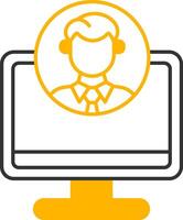 Freelancer Profile Line Two Color Icon vector