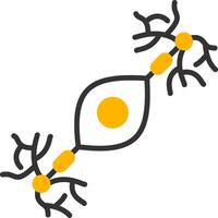 Bipolar Neuron Line Two Color Icon vector