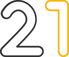 Twenty one Line Two Color Icon vector