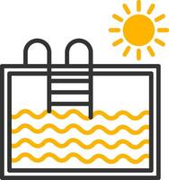 Swimming Pool Line Two Color Icon vector