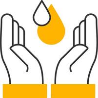 Save Water Line Two Color Icon vector