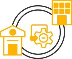 Hybrid Work Line Two Color Icon vector