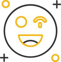 Wink Line Two Color Icon vector