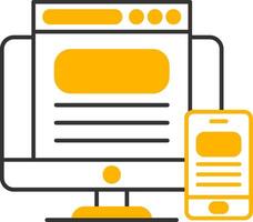 Responsive Design Line Two Color Icon vector
