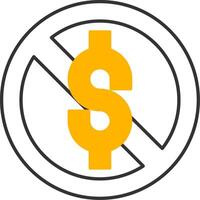 No Sales Line Two Color Icon vector