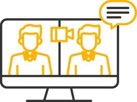 OnLine Two Color Conference Line Two Color Icon vector