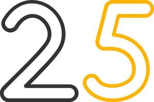Twenty five Line Two Color Icon vector