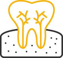 Tooth Line Two Color Icon vector
