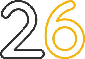 Twenty six Line Two Color Icon vector