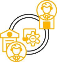 Hybrid Work Line Two Color Icon vector