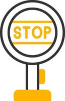 Stop Sign Board Line Two Color Icon vector