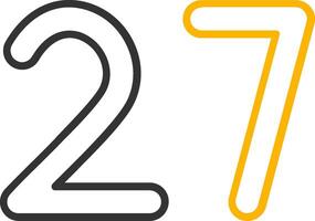 Twenty seven Line Two Color Icon vector