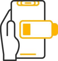 Low Battery Line Two Color Icon vector